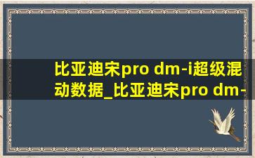 比亚迪宋pro dm-i超级混动数据_比亚迪宋pro dm-i超级混动报价表